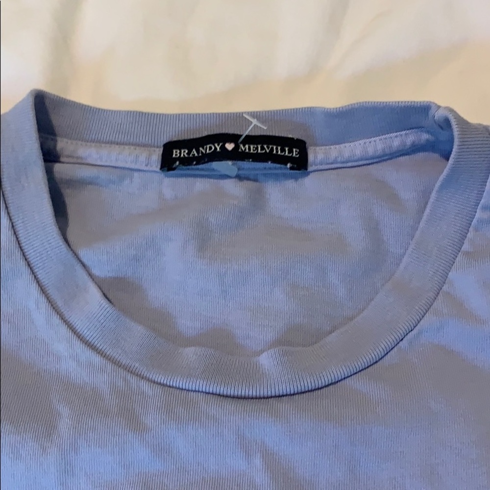 Blue Cropped Brandy Melville shirt - Picture 2 of 2
